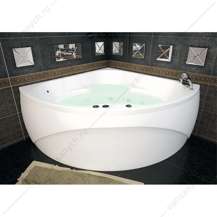 Ванна 130х130 угловая акриловая Aquanet VITORIA