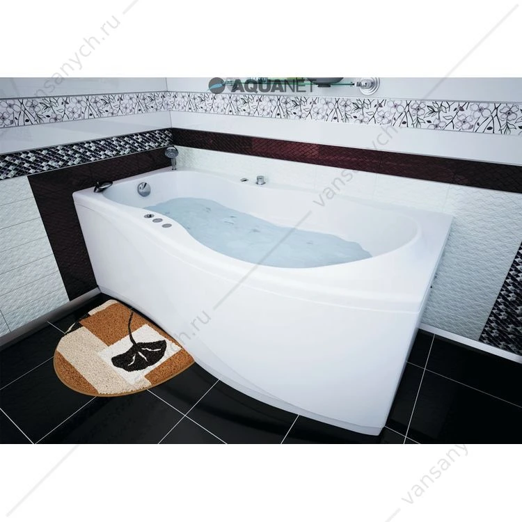 Ванна 170х90 акриловая Aquanet BORNEO Правая асимметричная