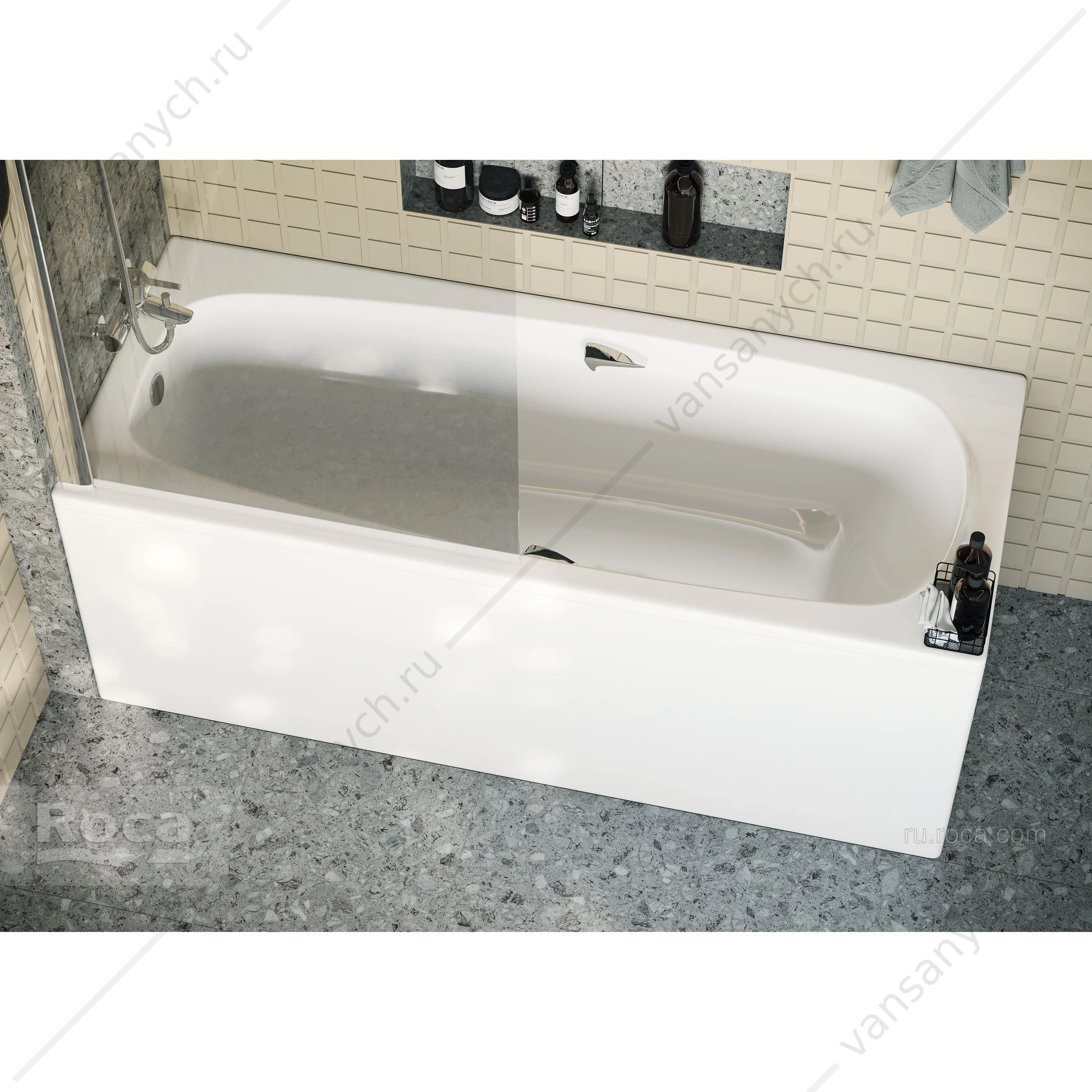 Ванна 160х70 акриловая Sureste прямоугольная, с отверстиями для ручек, ZRU9302787