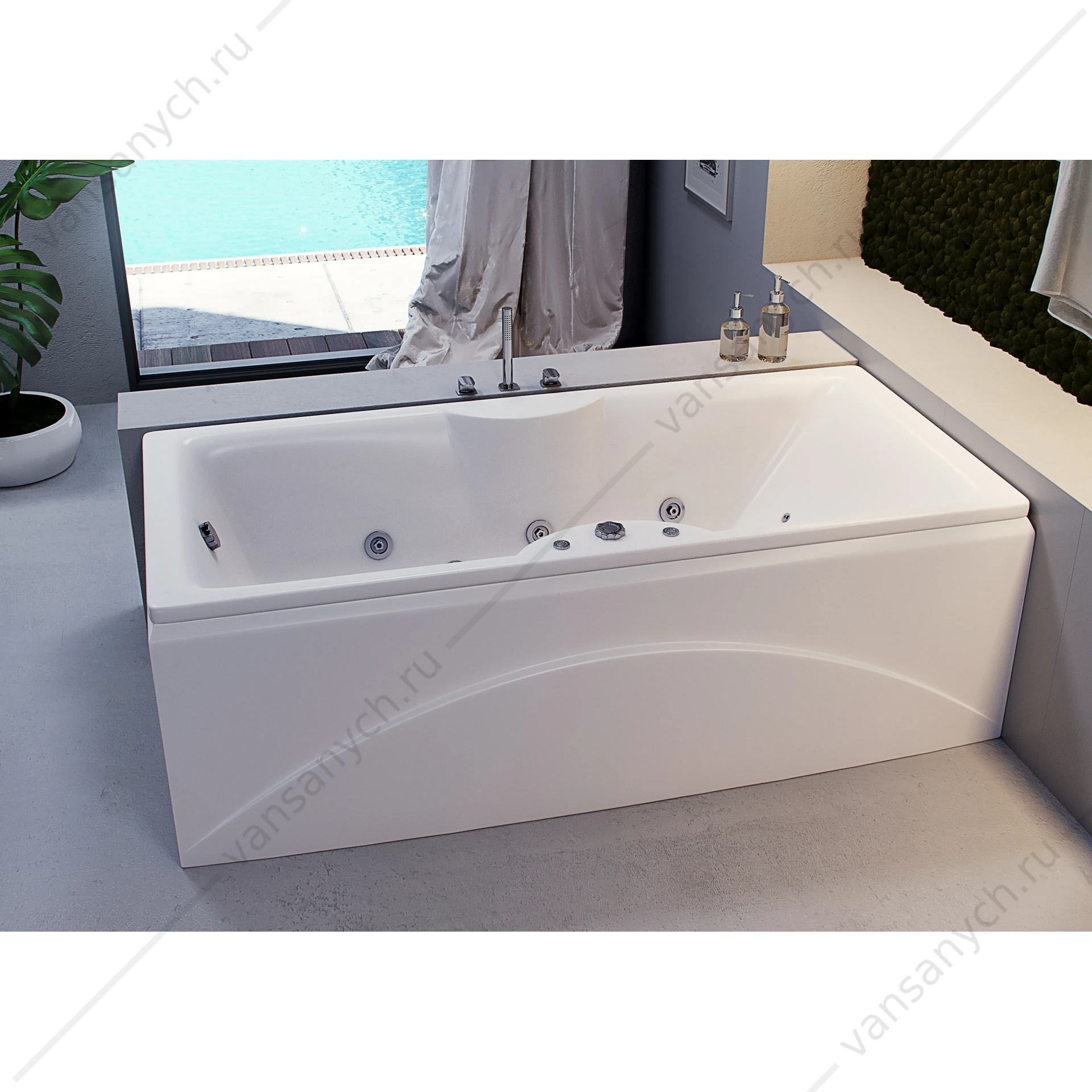 Ванна 180х85 на каркасе акриловая AQUATEK Феникс