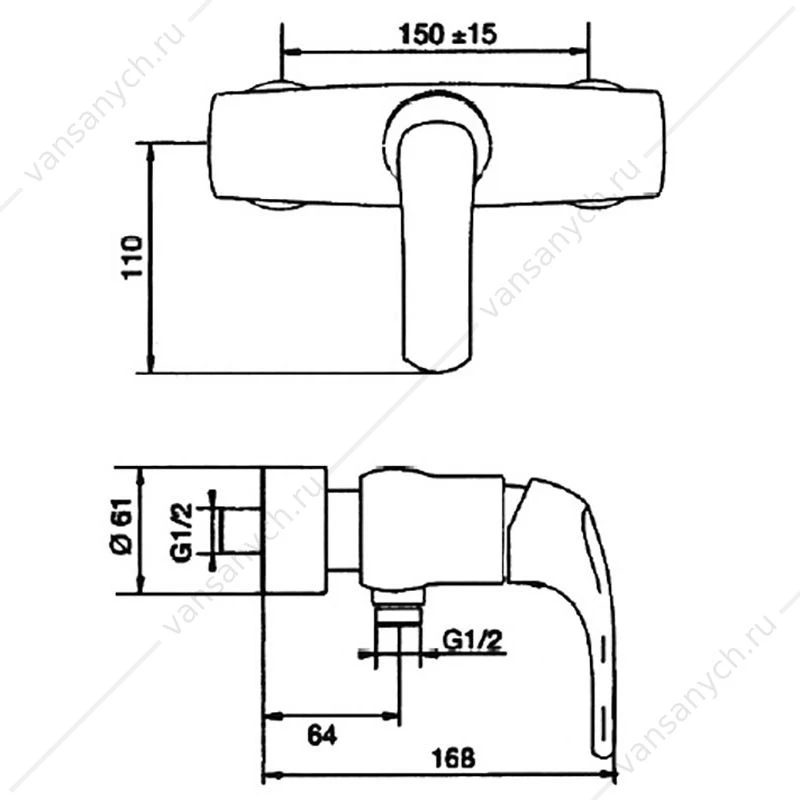 Гигиенический душ Jacob Delafon Nateo CUFF E98100, E71253RU-CP