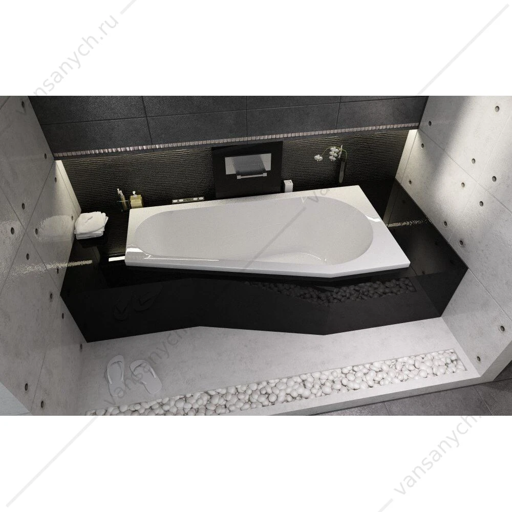 Ванна 160x80 акриловая RIHO DELTA, R асимметричная, BB8200500000000
