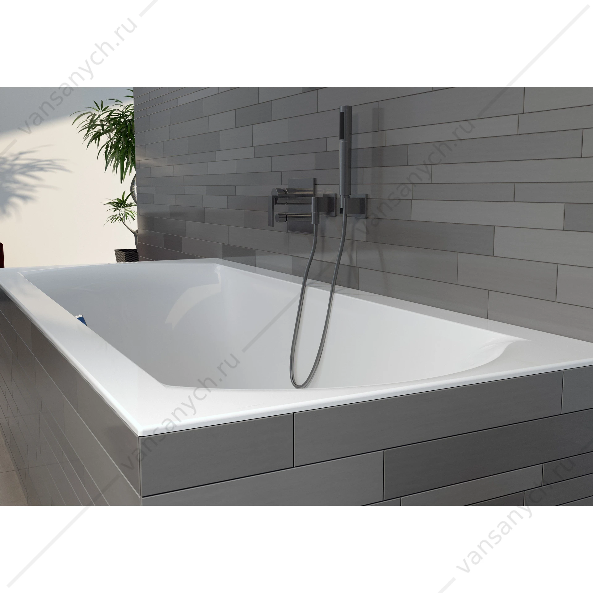 Ванна 160x70 акриловая RIHO LINARES, R прямоугольная, BT4200500000000