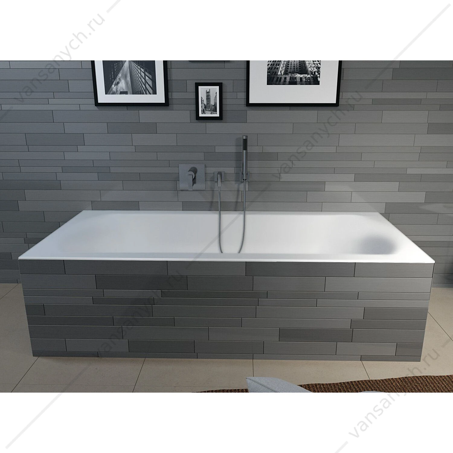 Ванна 180x80 акриловая RIHO LINARES VELVET прямоугольная, BT4610500000000
