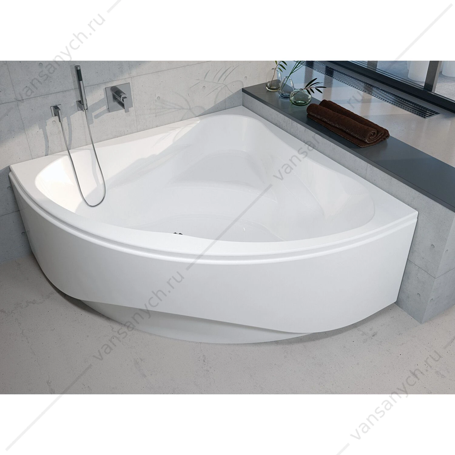 Ванна 140x140 угловая акриловая RIHO NEO, BC3400500000000