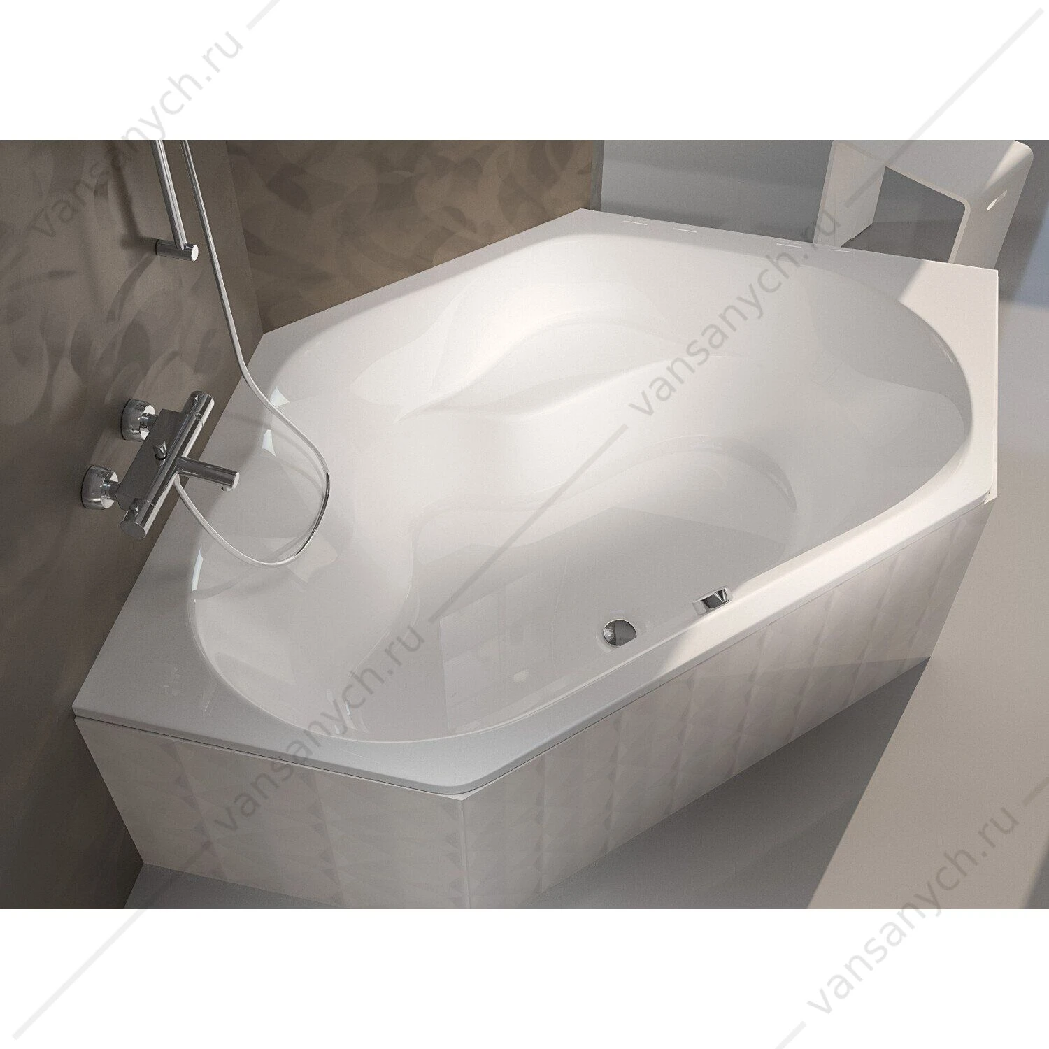 Ванна 145x145 акриловая RIHO WINNIPEG шестиугольная, BA4800500000000