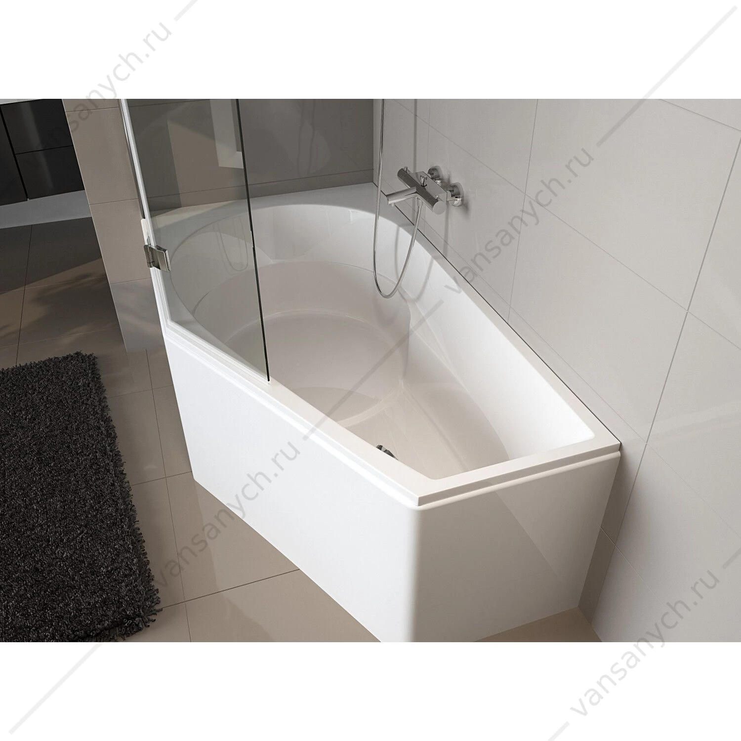 Ванна 160x90 акриловая RIHO YUKON, L асимметричная, BA3500500000000