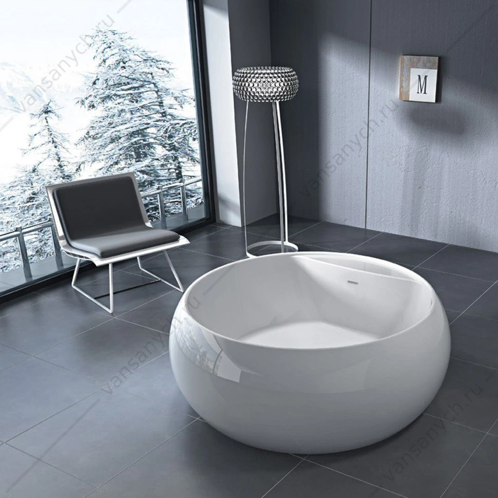 Ванна 155х155 круглая акриловая BELBAGNO BB30-1550 отдельностоящая