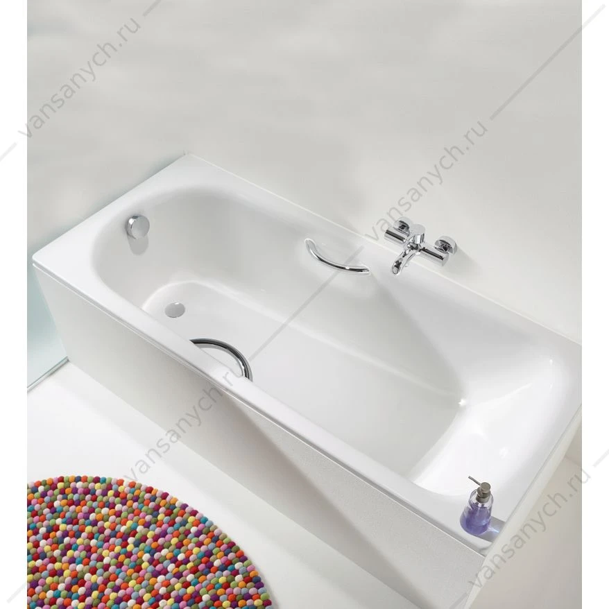 Ванна 170х73 Kaldewei Saniform Plus Star 334 белый + отв.под ручки + Easy Clean