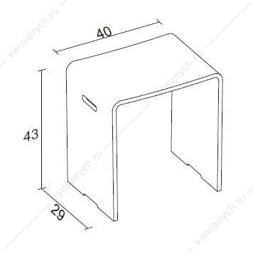 Сиденье RIHO SOLID SURFACE 43x40x30 см.