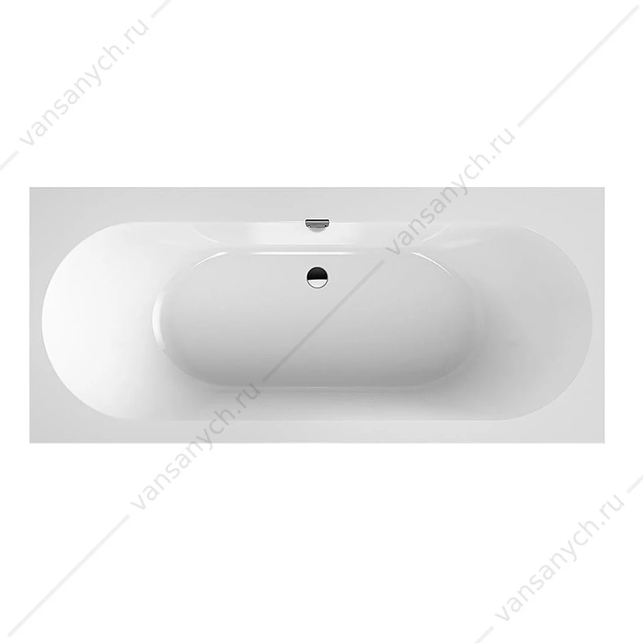 Ванна 180x80 Villeroy & Boch OBERON 2.0, материал кварил Quaryl®, слив/перелив + ножки UBQ180OBR2DV-01