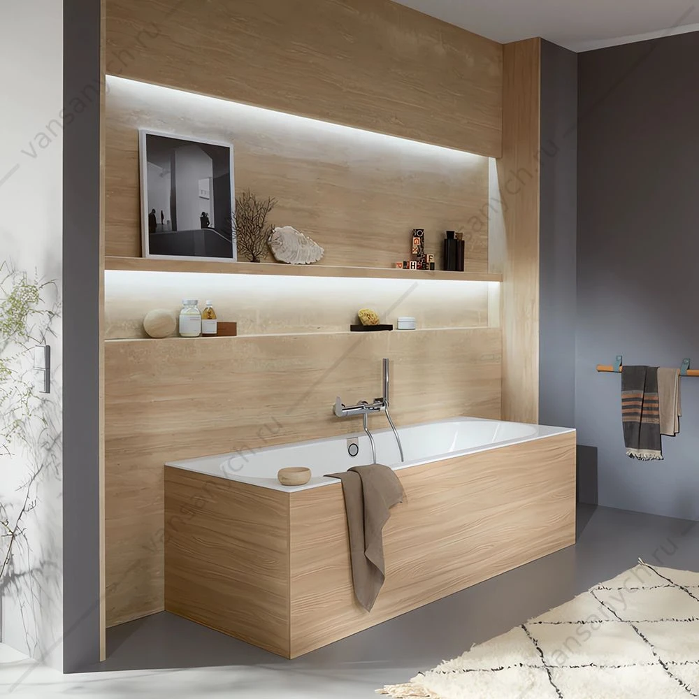 Ванна 180x80 Villeroy & Boch OBERON 2.0, материал кварил Quaryl®, слив/перелив + ножки UBQ180OBR2DV-01