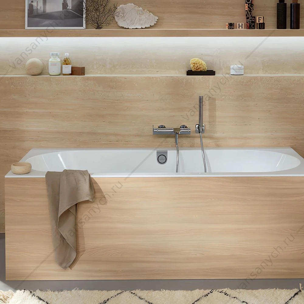 Ванна 180x80 Villeroy & Boch OBERON 2.0, материал кварил Quaryl®, слив/перелив + ножки UBQ180OBR2DV-01