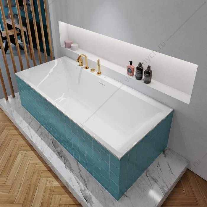 Ванна 180х80 Villeroy & Boch SUBWAY 3.0, материал кварил Quaryl®, слив/перелив + ножки UBQ180SBW2DV-01