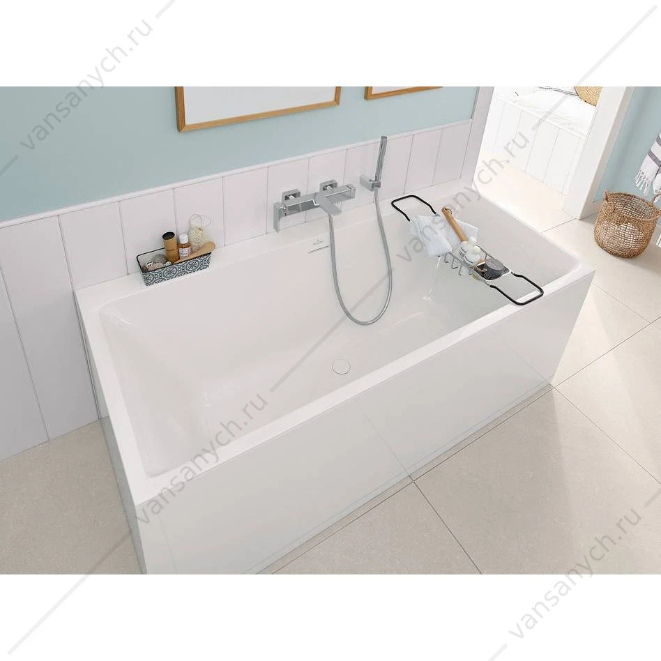 Ванна 180х80 Villeroy & Boch SUBWAY 3.0, материал кварил Quaryl®, слив/перелив + ножки UBQ180SBW2DV-01