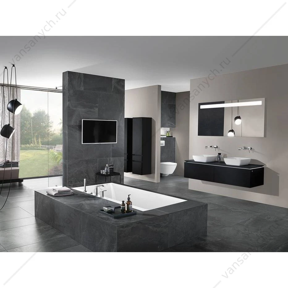 Ванна 180х80 Villeroy & Boch SUBWAY 3.0, материал кварил Quaryl®, слив/перелив + ножки UBQ180SBW2DV-01