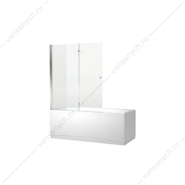 Шторка 122х140 на ванну Aquanet Beta 4 NF6222-hinge, прозрачное стекло