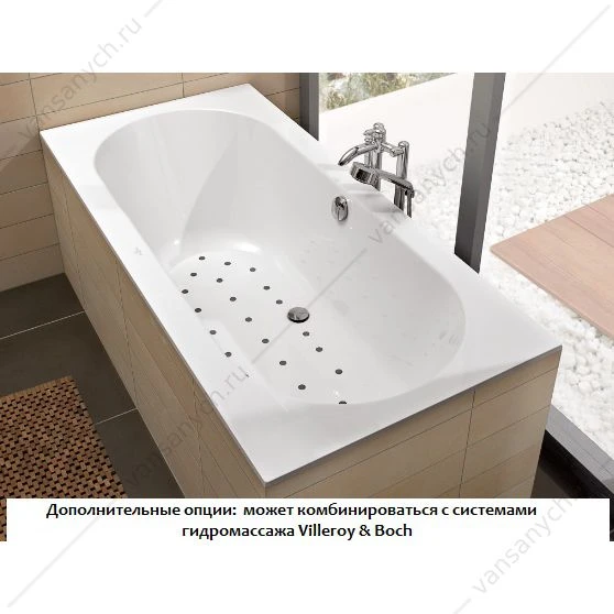 Ванна 190х90 Villeroy & Boch Oberon Duo, с ножками, материал кварил Quaryl® UBQ199OBE2V-01