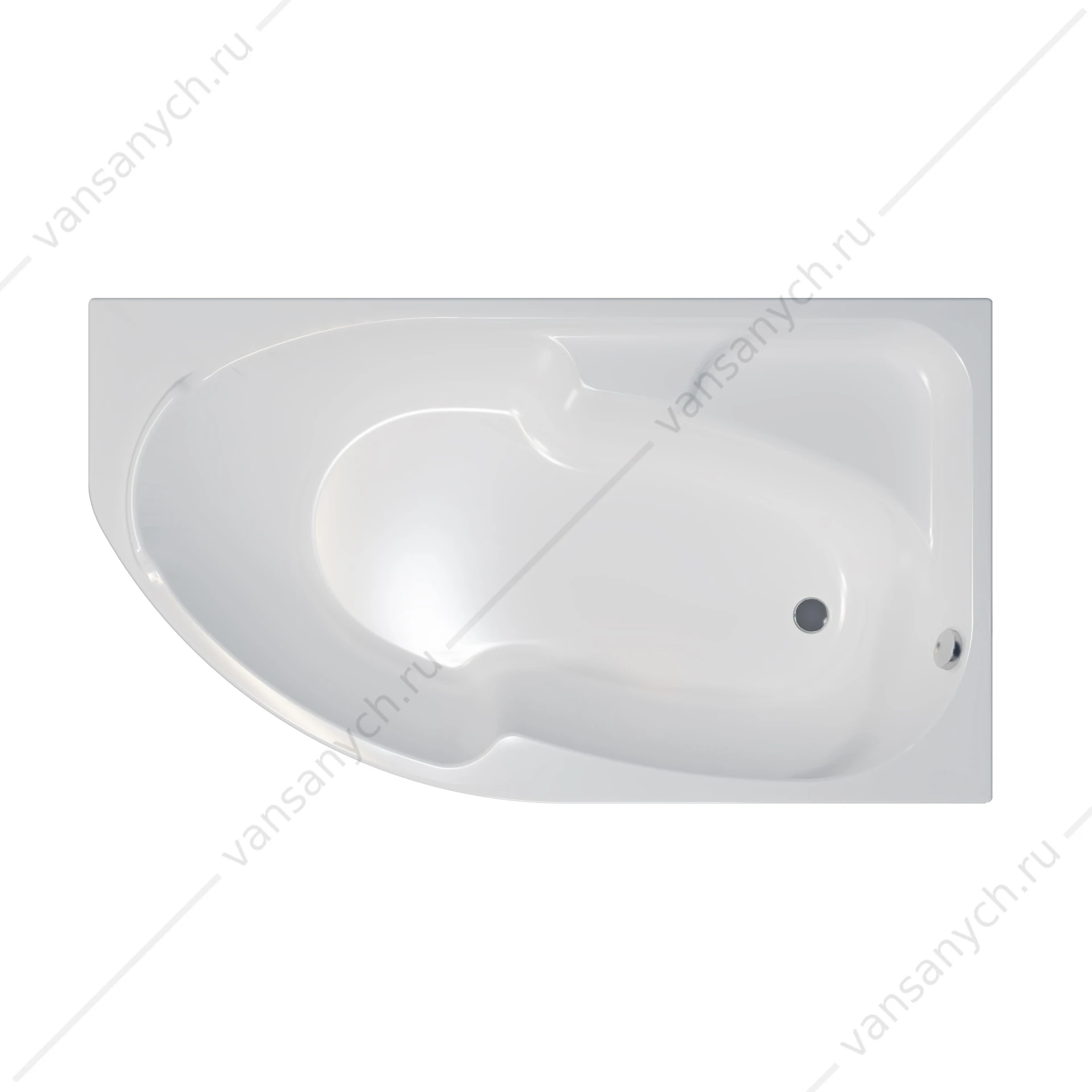 Ванна 170х95 акриловая София 170-правая, Щ0000046120