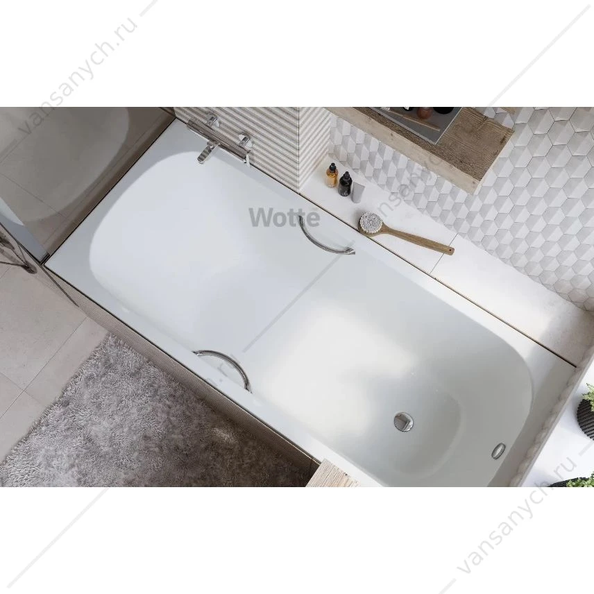 Ванна 150х70 чугунная Wotte Start УР c отверстиями для ручек (БП-э0001102)