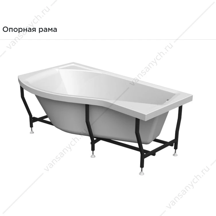 Ванна 168х95 с каркасом акриловая Миранда ЛЕВАЯ, 2-01-0-1-1-209