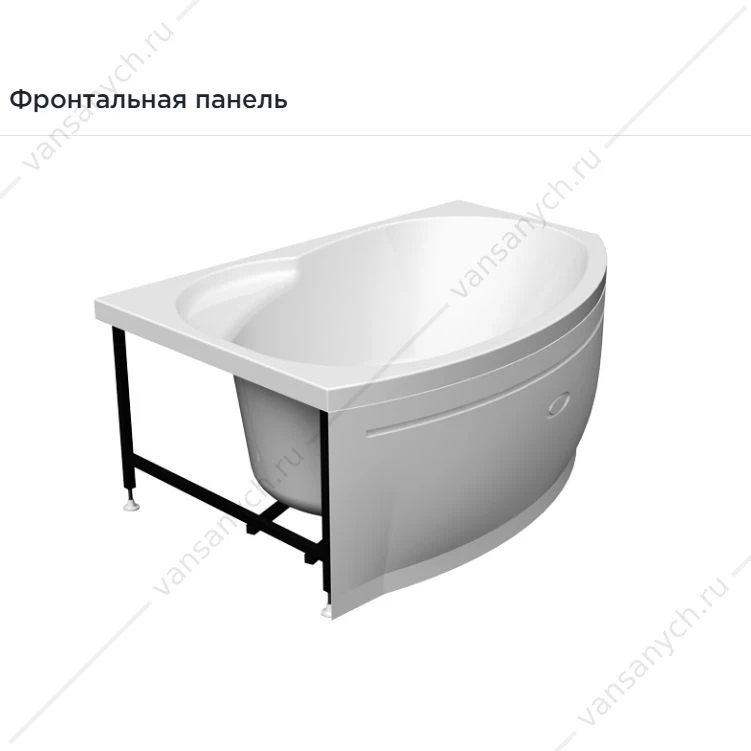 Ванна 150х105 с каркасом акриловая Монти ЛЕВАЯ, 2-01-0-1-1-213