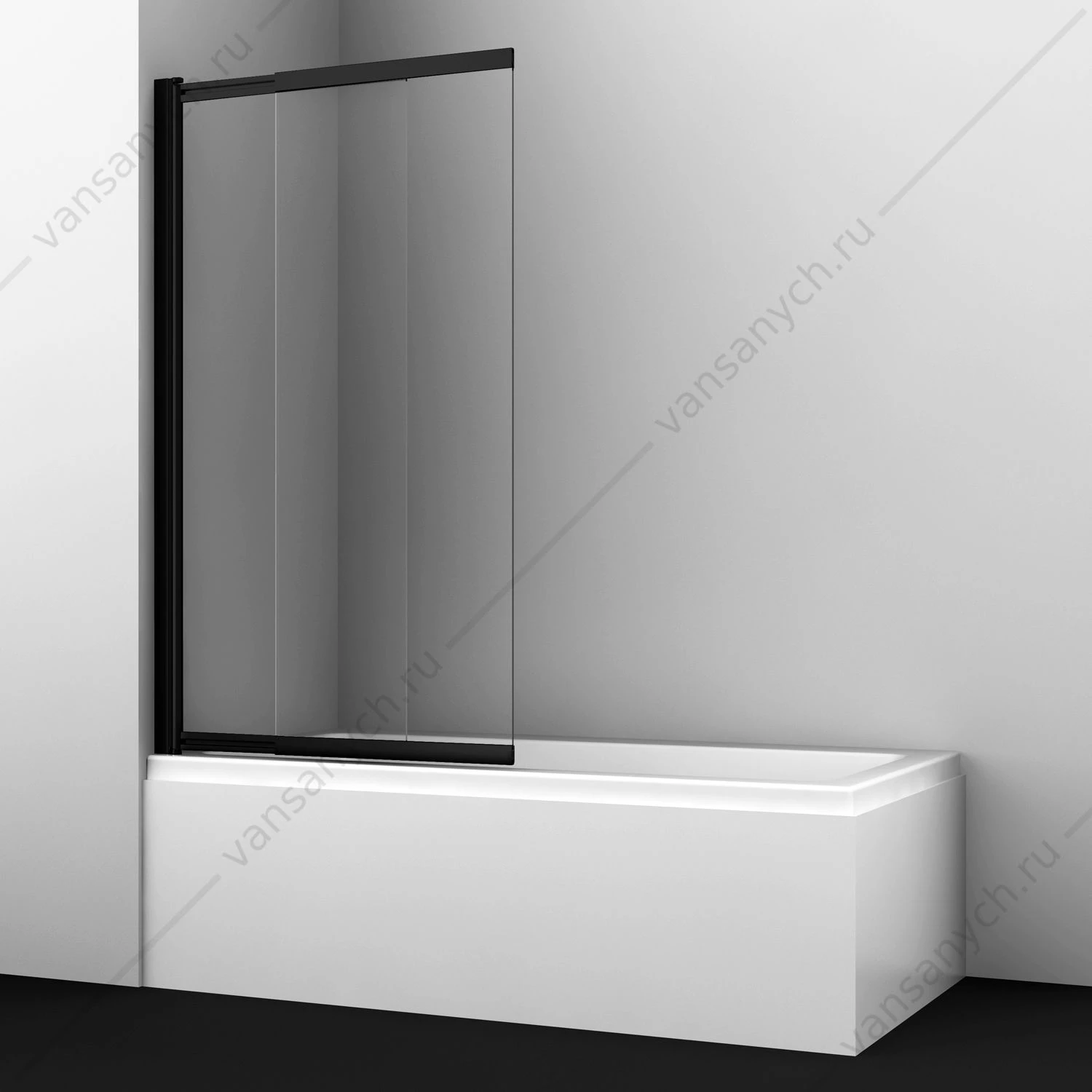 Шторка 100х140 на ванну Dill 61S02-100 WasserShutz, черный