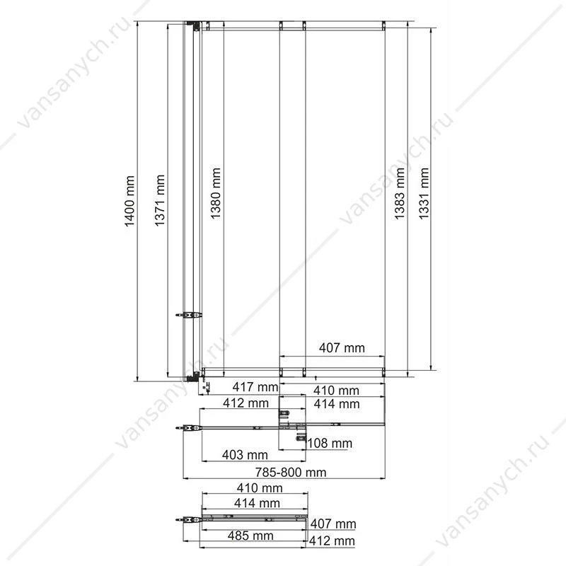 Шторка 80х140 Main 41S02-80 WasserSchutz, хром