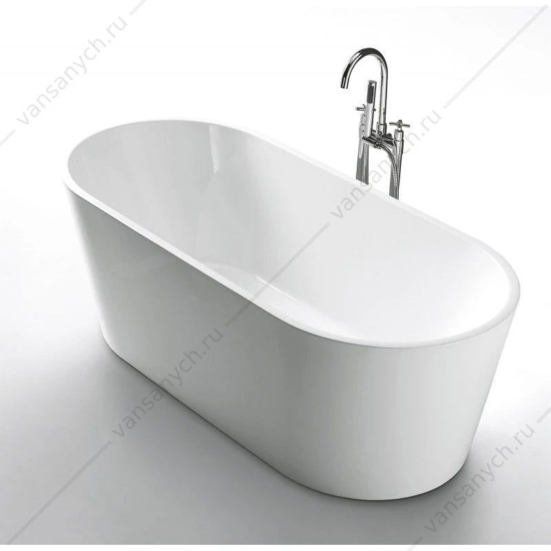 Ванна 160х80 акрил. BELBAGNO BB202 белая с переливом хром, BB202-1600-800