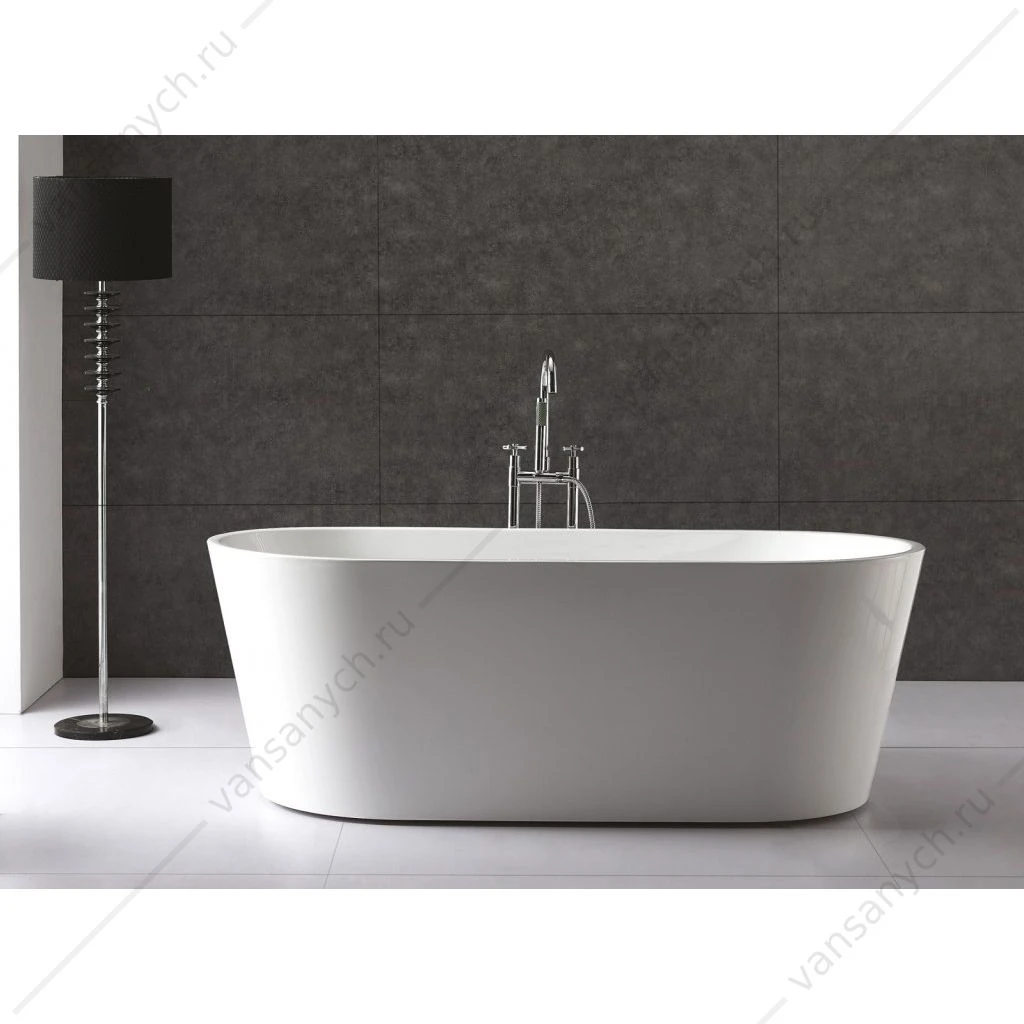 Ванна 160х80 акрил. BELBAGNO BB202 белая с переливом хром, BB202-1600-800