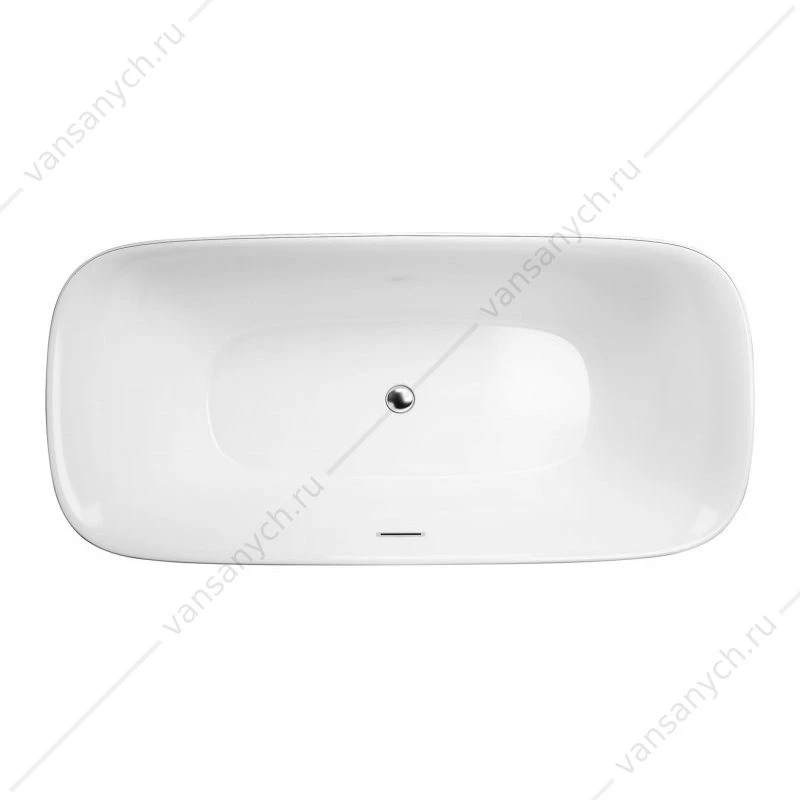 Ванна 170х80 акрил. BELBAGNO BB400 белая слив-перелив. хром, BB400-1700-800