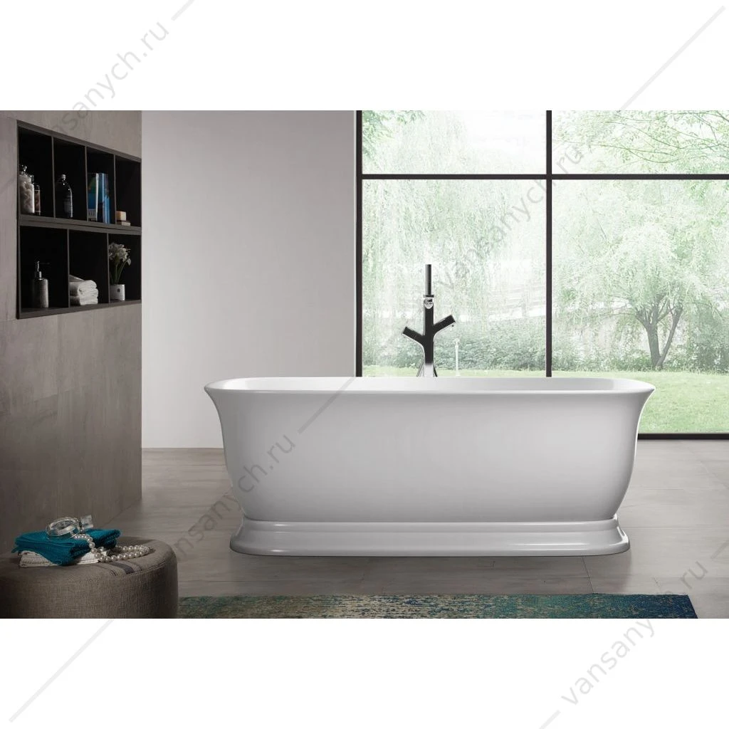 Ванна 170х80 акрил. BELBAGNO BB400 белая слив-перелив. хром, BB400-1700-800