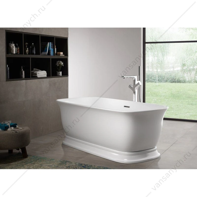 Ванна 170х80 акрил. BELBAGNO BB400 белая слив-перелив. хром, BB400-1700-800