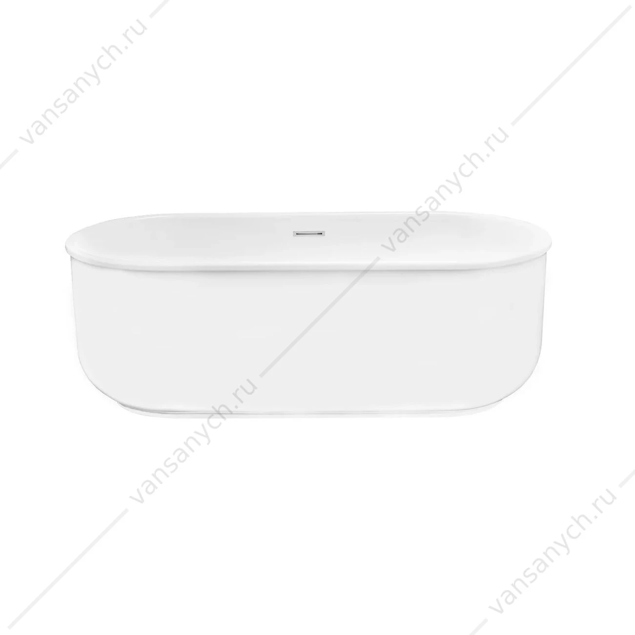 Ванна 170х80 акрил. BELBAGNO BB401 белая слив-перелив. хром, BB401-1700-800