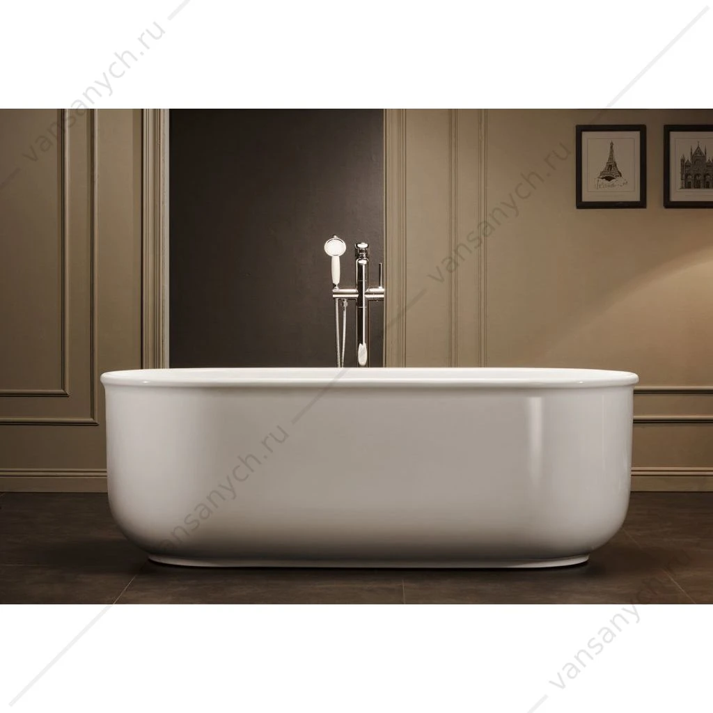 Ванна 170х80 акрил. BELBAGNO BB401 белая слив-перелив. хром, BB401-1700-800