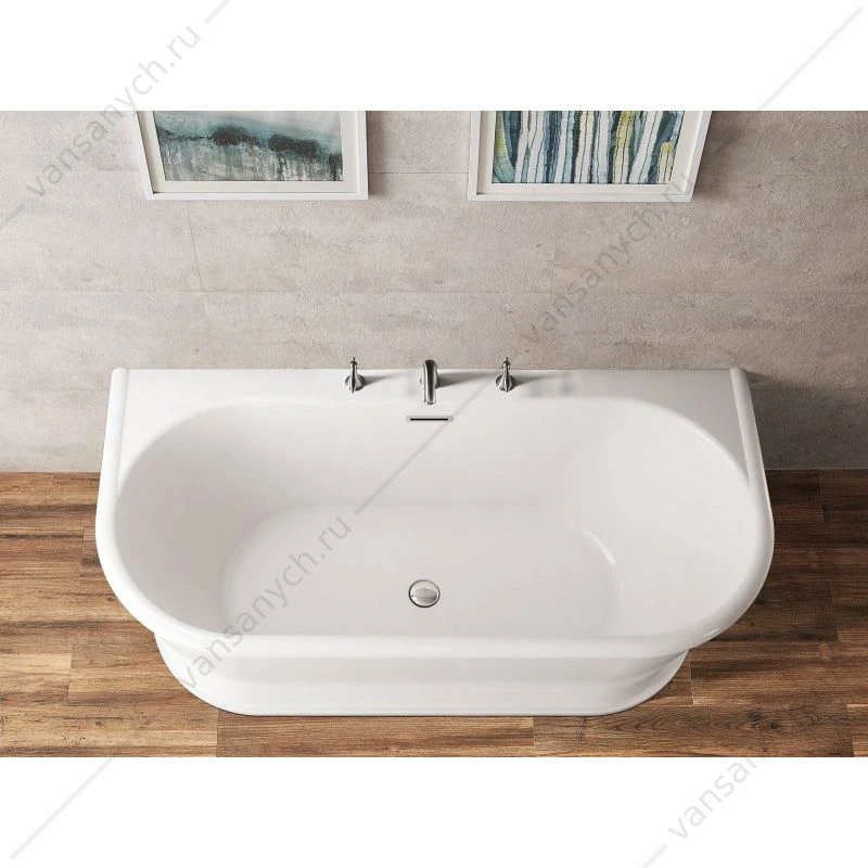 Ванна 150х80 акрил. BELBAGNO BB408 белая слив-перелив. хром, BB408-1500-800