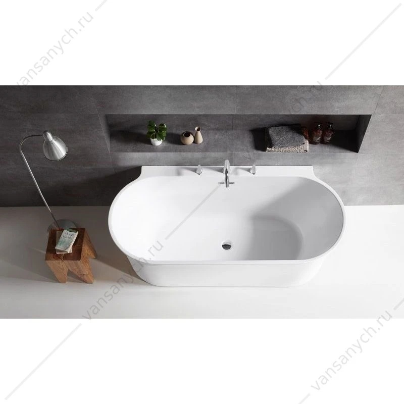 Ванна 170х80 акрил. BELBAGNO BB409 белая пристен. слив-перелив. хром, BB409-1700-800