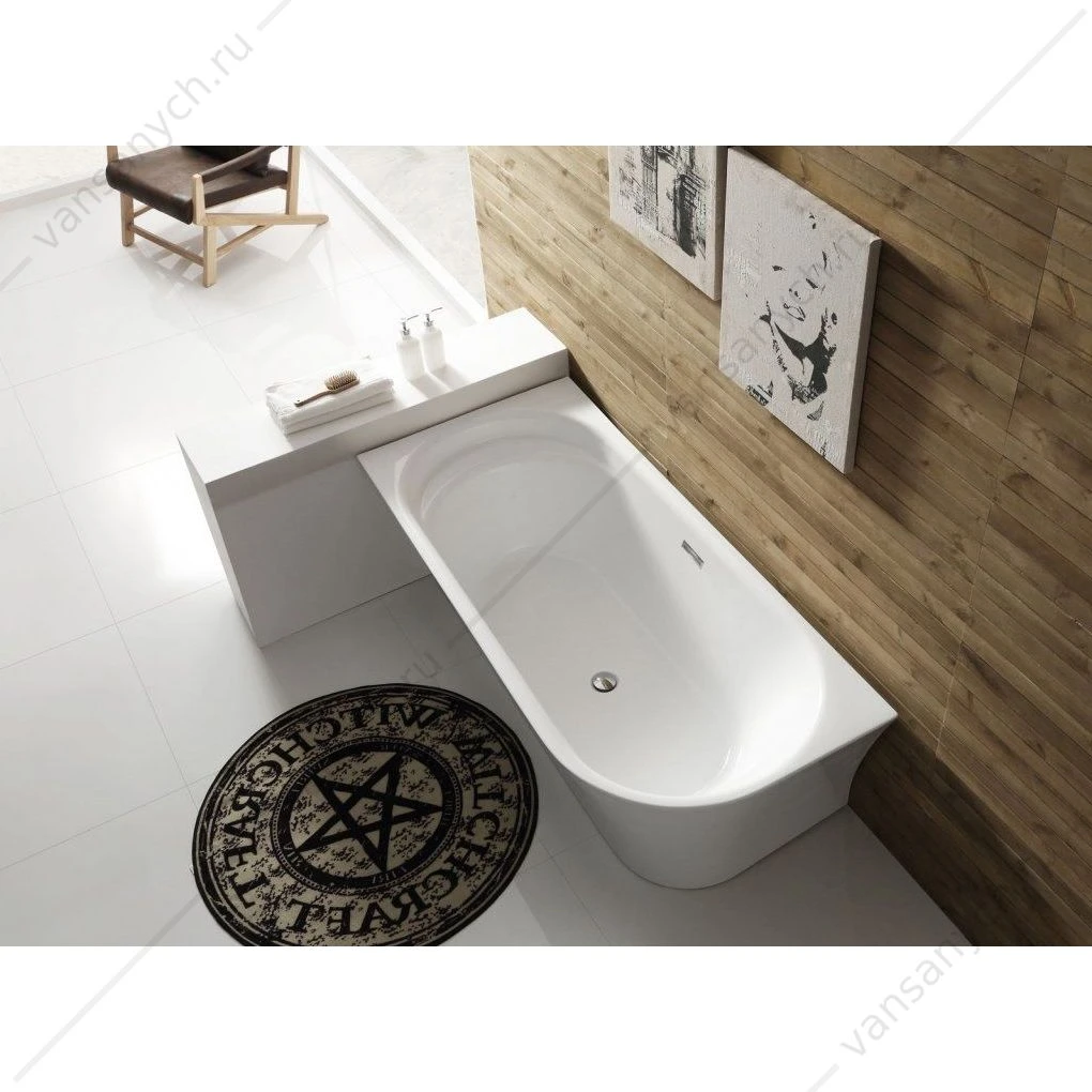 Ванна 150х78 акрил. BELBAGNO BB410 ЛЕВАЯ белый пристенная слив-перелив. хром, BB410-1500-780-L