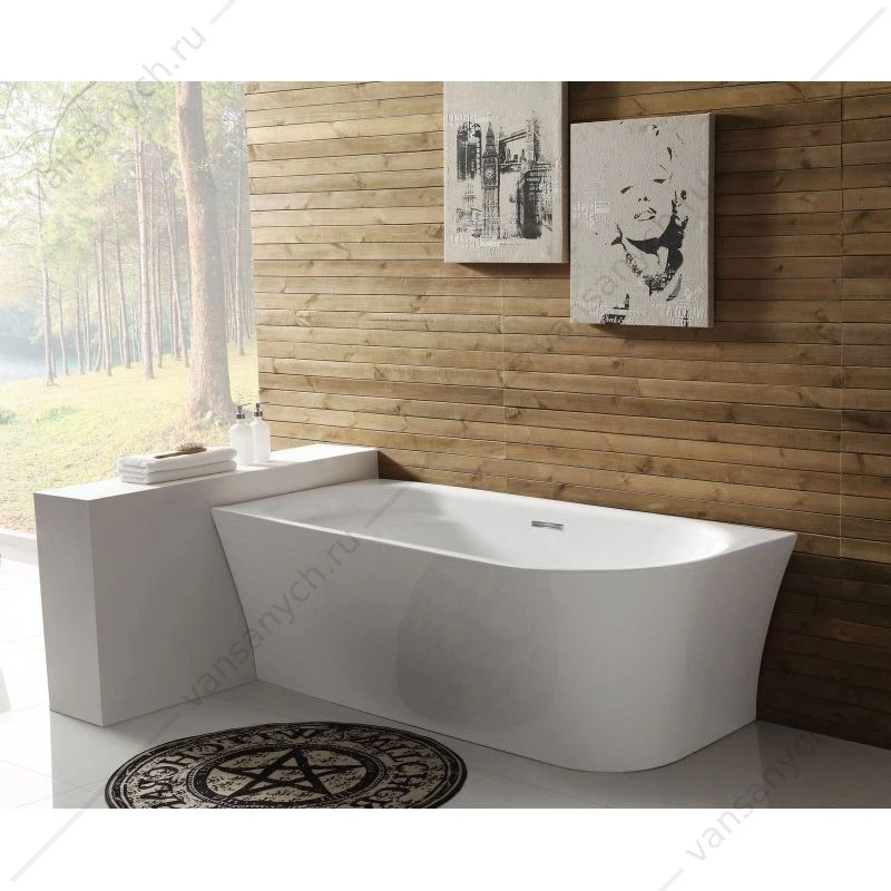 Ванна 170х78 акрил. BELBAGNO BB410 ЛЕВАЯ белый пристен. слив-перелив. хром, BB410-1700-780-L
