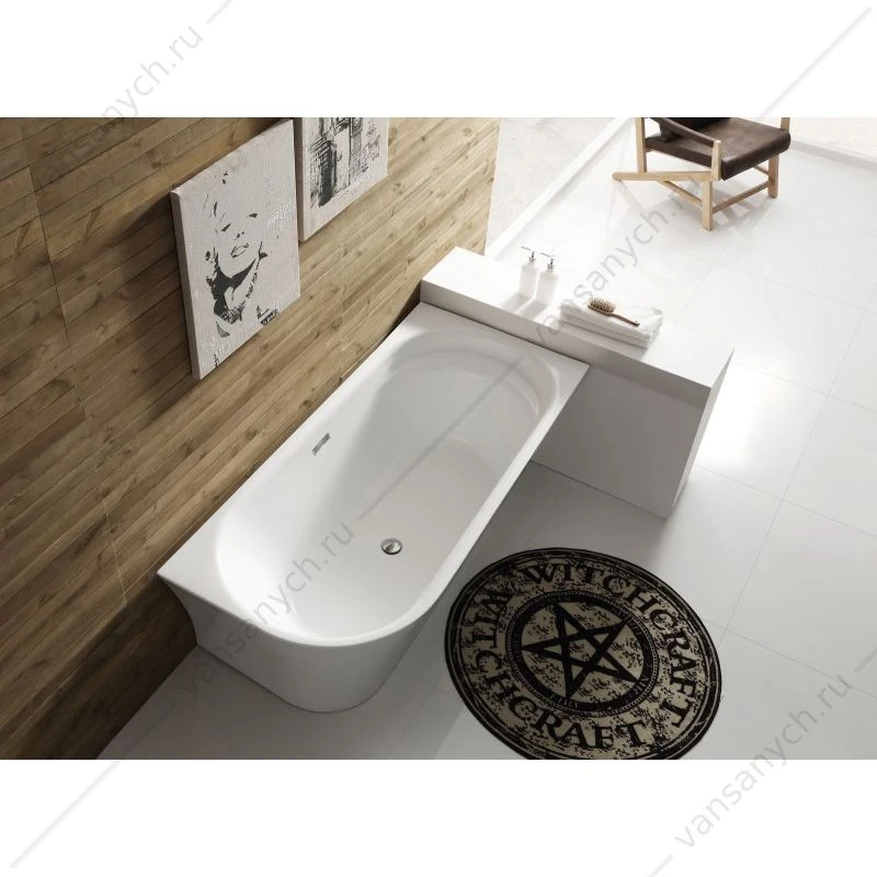 Ванна 170х78 акрил. BELBAGNO BB410 ПРАВАЯ белый пристен. слив-перелив. хром, BB410-1700-780-R