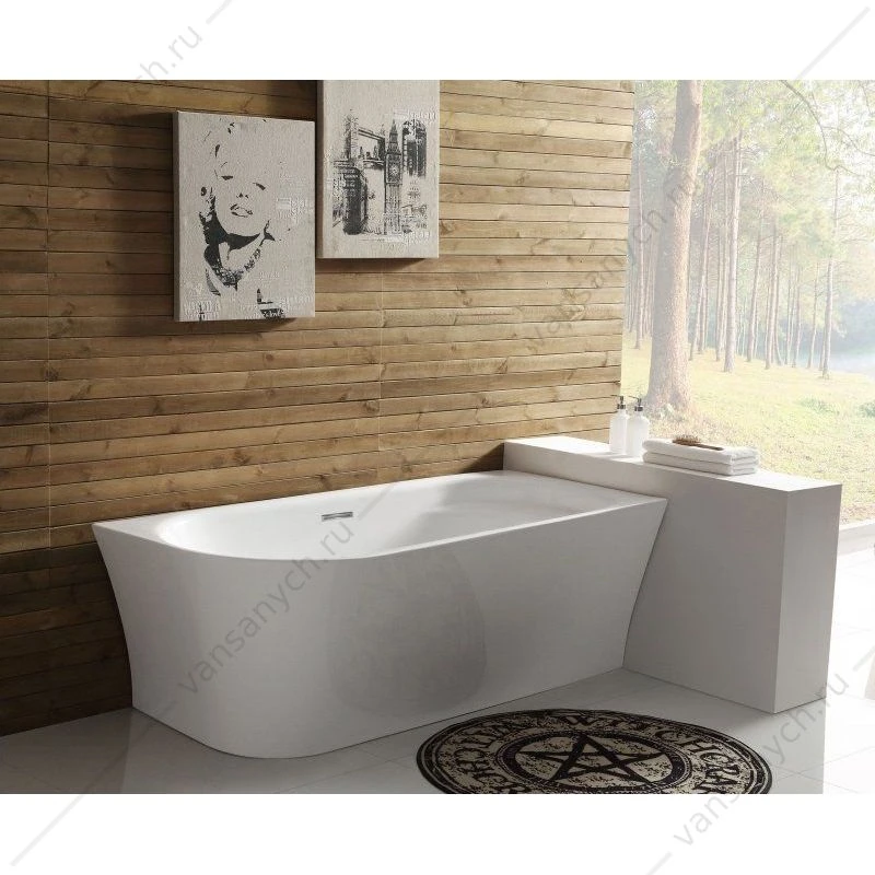 Ванна 170х78 акрил. BELBAGNO BB410 ПРАВАЯ белый пристен. слив-перелив. хром, BB410-1700-780-R