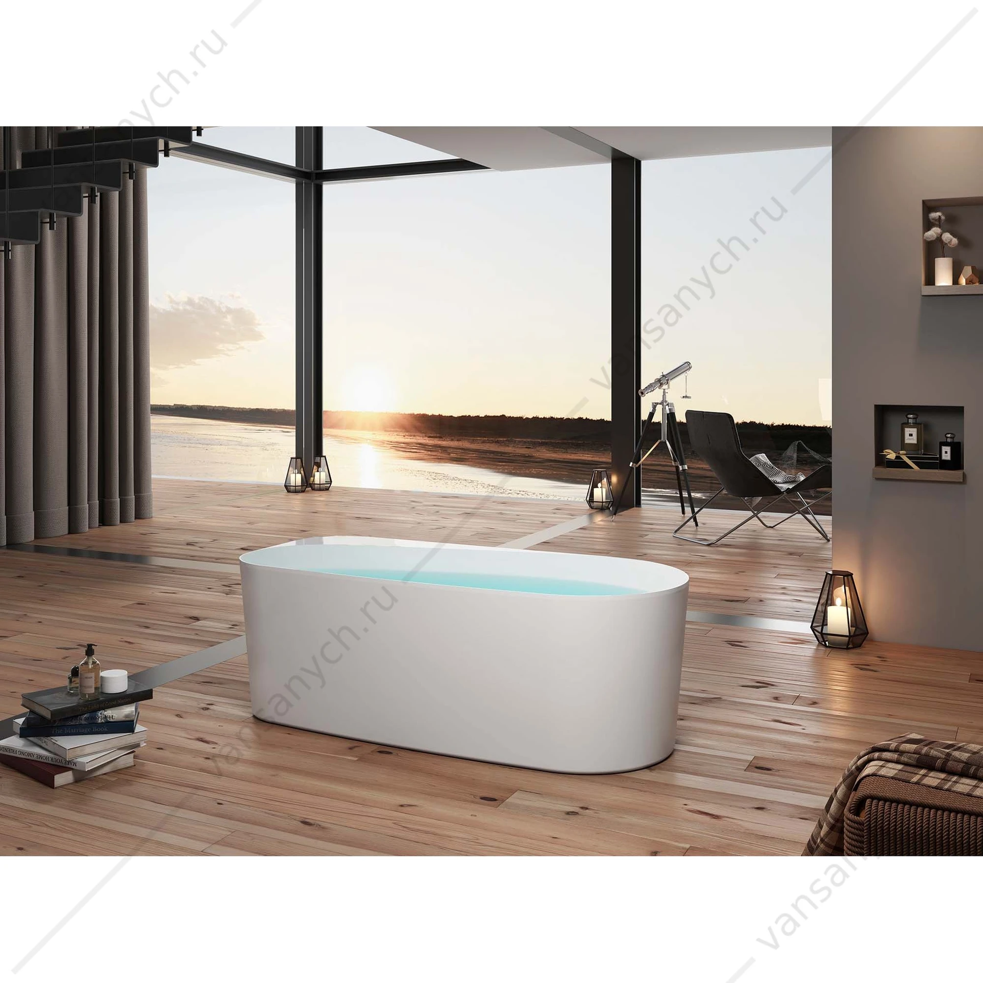 Ванна 170х80 акриловая отдельностоящая AQUATEK Прима AQ-1115780