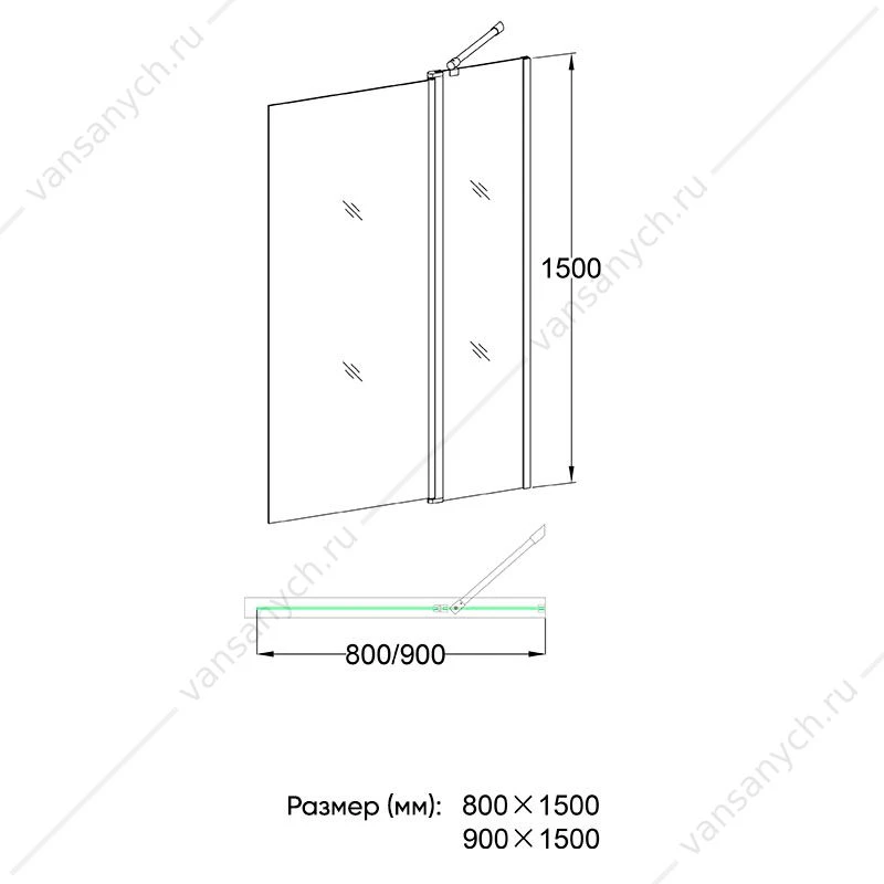 Душевой угол Veconi Rovigo RV-03, 100*80*185, RV03-10080A-01-19C1