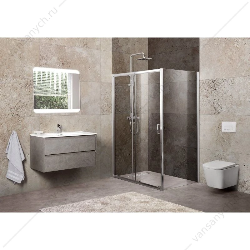 Душевой уголок BELBAGNO UNIQUE-AH-1 120/135-100 прозрачное (С)