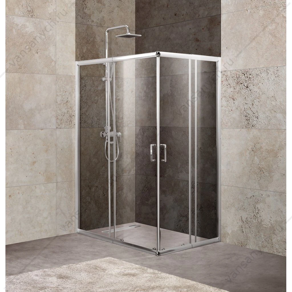 Душевой уголок BELBAGNO UNIQUE-AH-2 110/115 на 75/90 матовое (Р)
