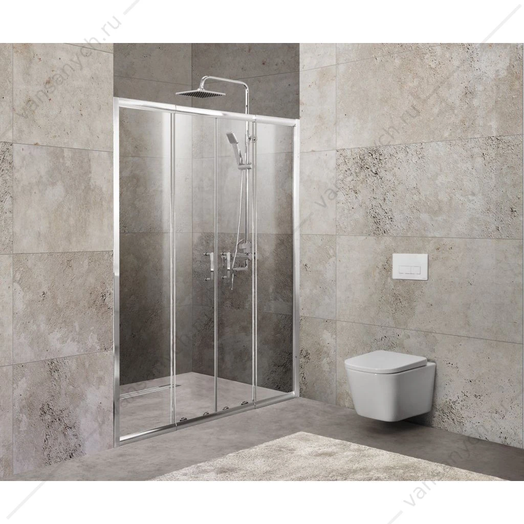 Душевая дверь в нишу BELBAGNO UNIQUE-BF-2 150/180 прозрачное (С)