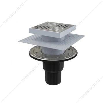 Сливной трап AlcaPlast APV4444, 150х150/50/75 мм, прямая подводка