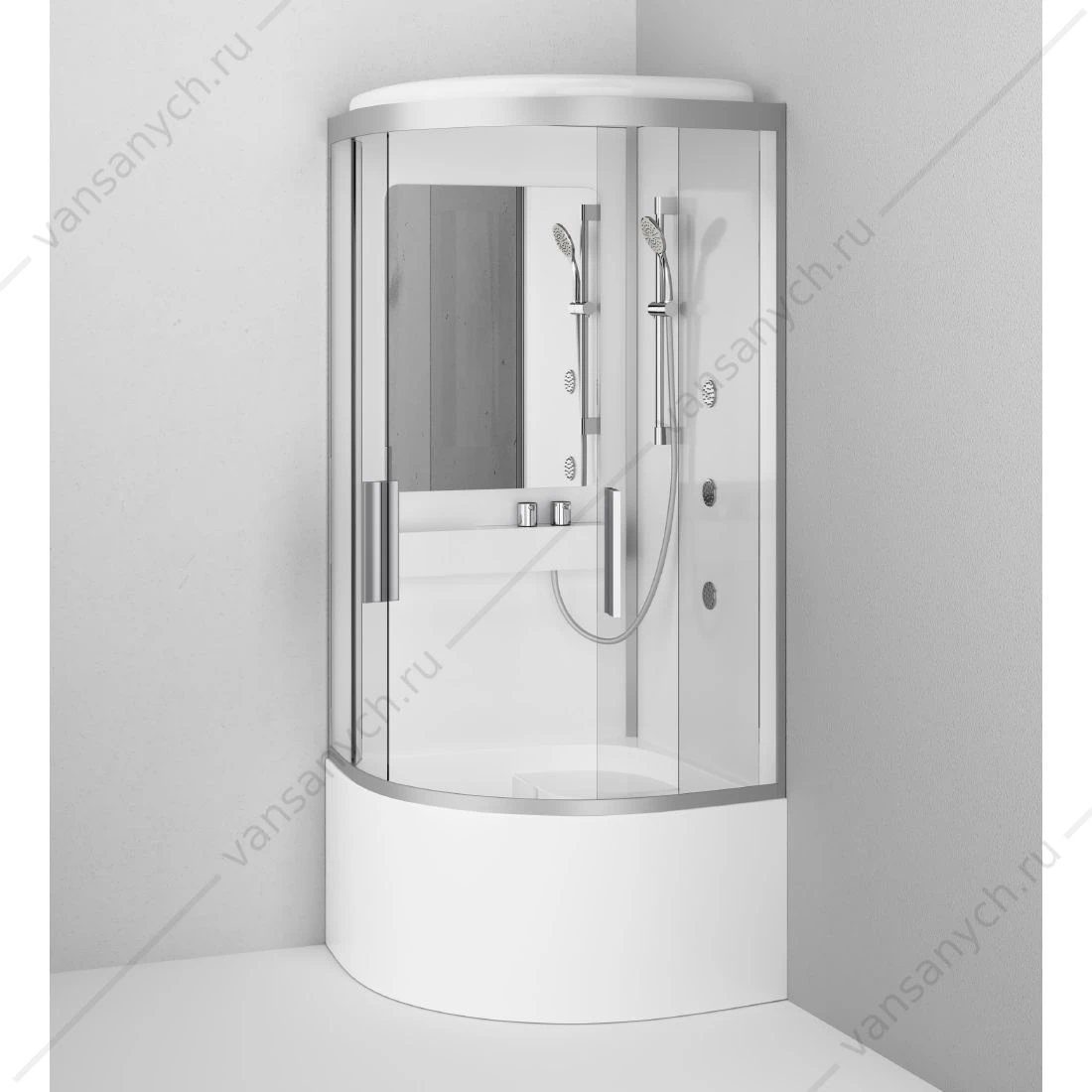Гидромассажная кабина AM.PM Like Deep, 90х90 , на высоком поддоне W80C-019A-090MTA