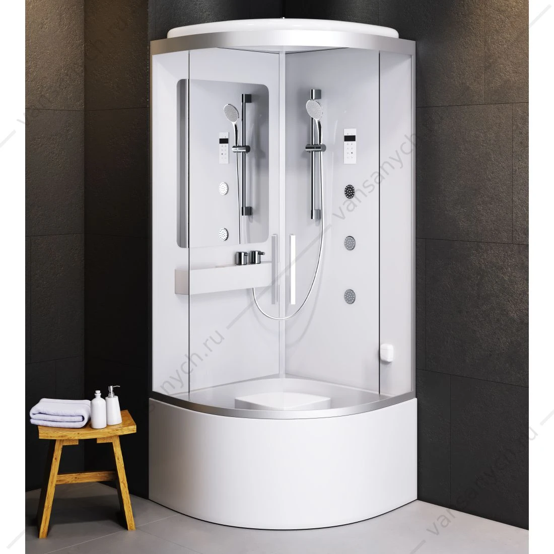 Гидромассажная кабина 90х90 с паровой баней AM.PM Like Deep,  W80C-020A-090MTA