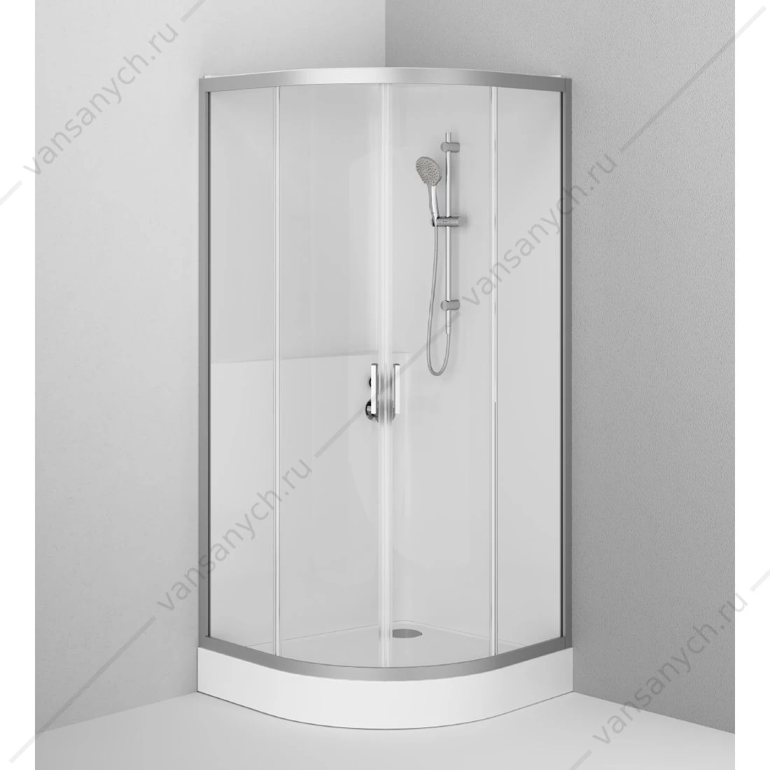 Кабина AM.PM Gem, 90х90, профиль мат. хром, стекло прозрачное W90C-333-090WTA
